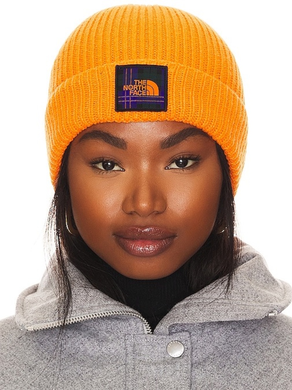 The North Face Bright Orange Ribbed Cuff Beanies - Set of 2